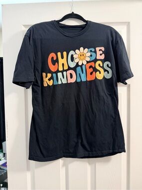 Choose Kindness Women’s Graphic Tee - Black - Multicolor Print